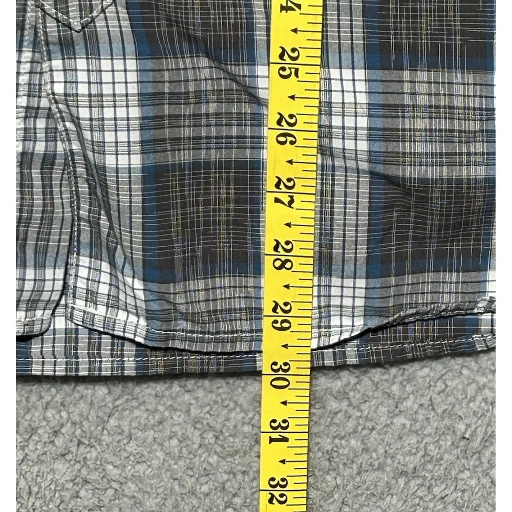 The North Face Black Plaid Button Down Shirt Short Sleeve Mens Size L‎ Gorpcore